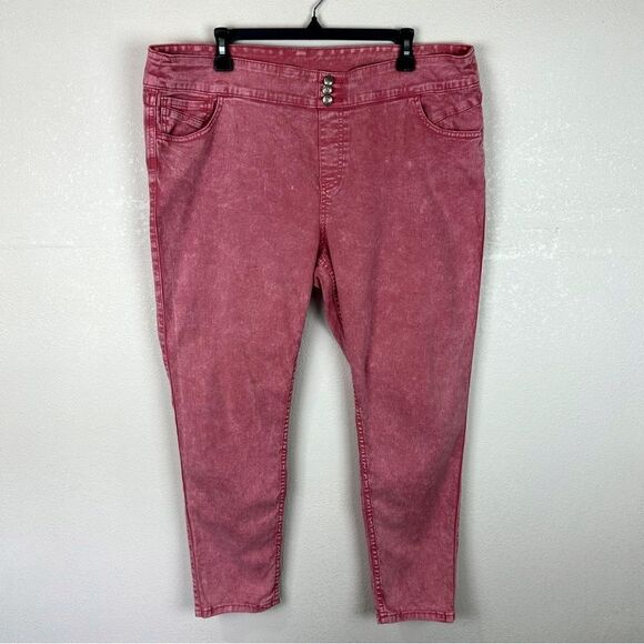 Soft Surroundings Pink Jean Skinny Jeans Pants Size XL Stretch - Picture 1 of 7